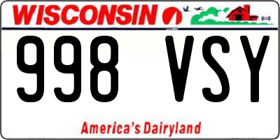 WI license plate 998VSY