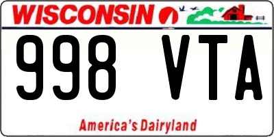 WI license plate 998VTA