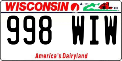 WI license plate 998WIW