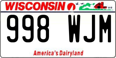 WI license plate 998WJM