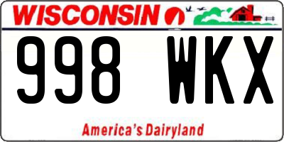 WI license plate 998WKX