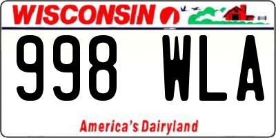 WI license plate 998WLA