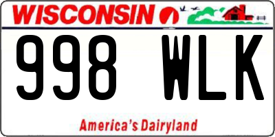 WI license plate 998WLK