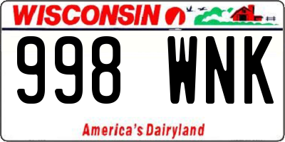 WI license plate 998WNK
