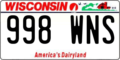WI license plate 998WNS
