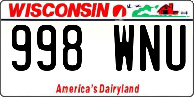 WI license plate 998WNU