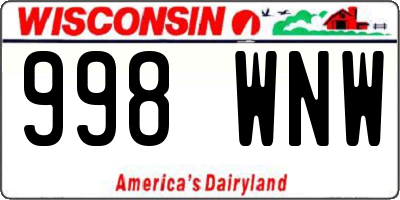 WI license plate 998WNW