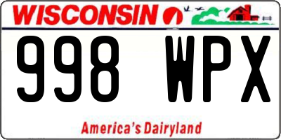 WI license plate 998WPX