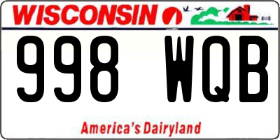 WI license plate 998WQB