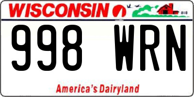 WI license plate 998WRN