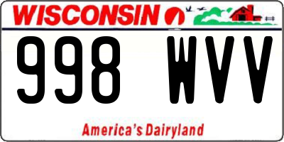 WI license plate 998WVV