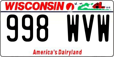 WI license plate 998WVW