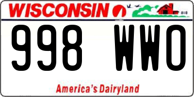 WI license plate 998WWO