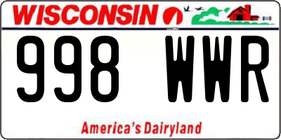 WI license plate 998WWR