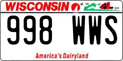 WI license plate 998WWS