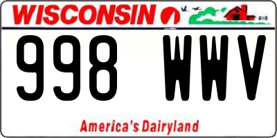 WI license plate 998WWV