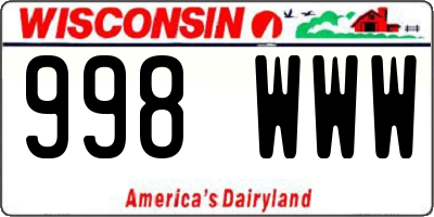WI license plate 998WWW
