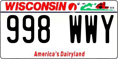 WI license plate 998WWY