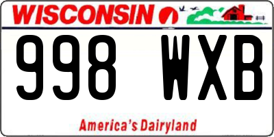 WI license plate 998WXB