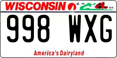 WI license plate 998WXG