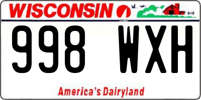 WI license plate 998WXH