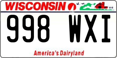 WI license plate 998WXI