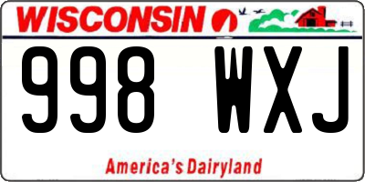 WI license plate 998WXJ