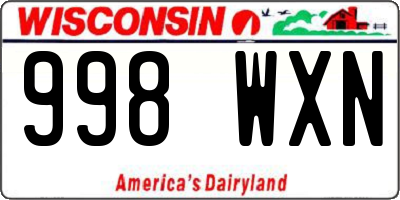 WI license plate 998WXN