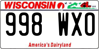 WI license plate 998WXO