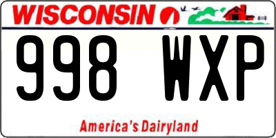 WI license plate 998WXP