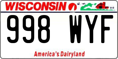 WI license plate 998WYF