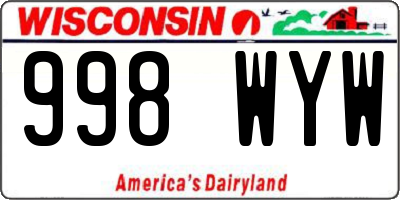 WI license plate 998WYW