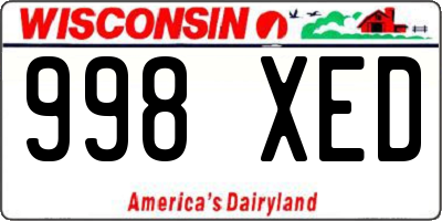 WI license plate 998XED