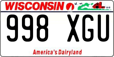 WI license plate 998XGU