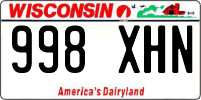 WI license plate 998XHN