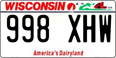 WI license plate 998XHW