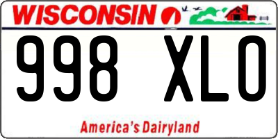 WI license plate 998XLO