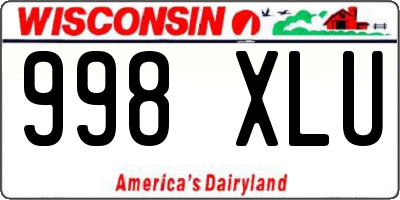 WI license plate 998XLU