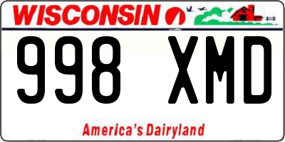 WI license plate 998XMD