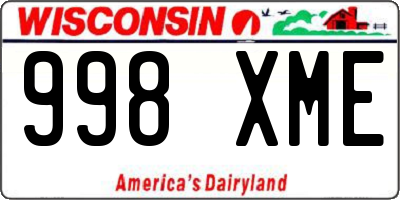 WI license plate 998XME