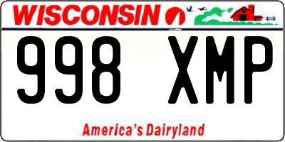 WI license plate 998XMP