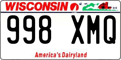 WI license plate 998XMQ