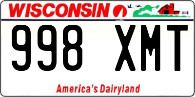 WI license plate 998XMT