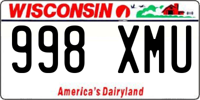 WI license plate 998XMU