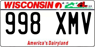 WI license plate 998XMV
