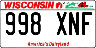 WI license plate 998XNF