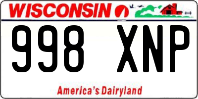 WI license plate 998XNP