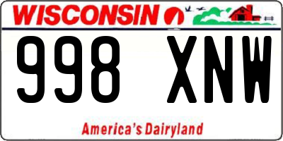 WI license plate 998XNW