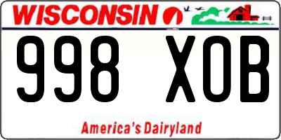 WI license plate 998XOB