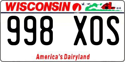 WI license plate 998XOS